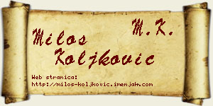 Miloš Koljković vizit kartica